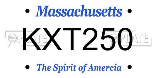 KXT250 Massachusetts License Plate