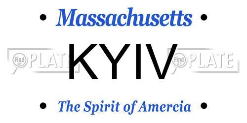 KYIV Massachusetts License Plate