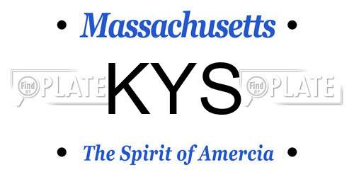 KYS Massachusetts License Plate