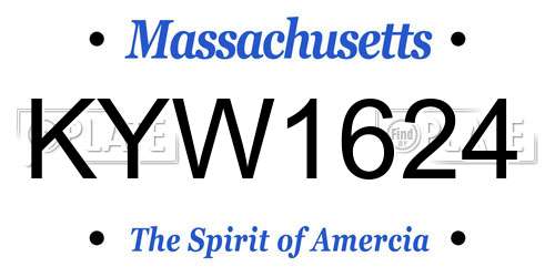 KYW1624 Massachusetts License Plate
