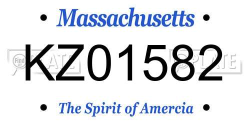 KZ01582 Massachusetts License Plate