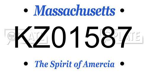 KZ01587 Massachusetts License Plate