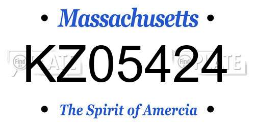 KZ05424 Massachusetts License Plate