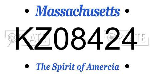KZ08424 Massachusetts License Plate