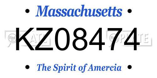 KZ08474 Massachusetts License Plate