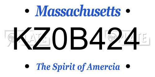 KZ0B424 Massachusetts License Plate