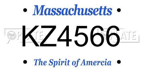 KZ4566 Massachusetts License Plate