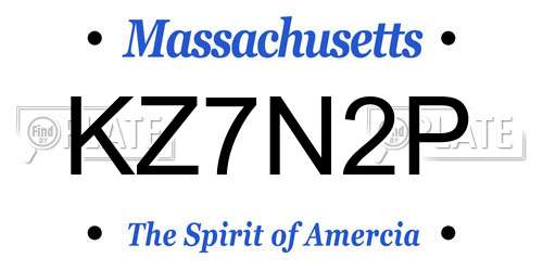 KZ7N2P Massachusetts License Plate