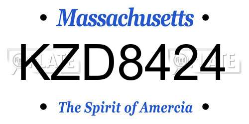 KZD8424 Massachusetts License Plate