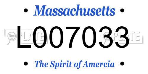 L007033 Massachusetts License Plate