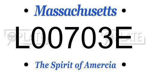L00703E Massachusetts License Plate