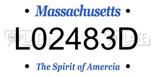 L02483D Massachusetts License Plate