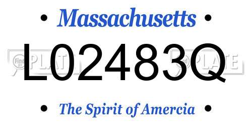 L02483Q Massachusetts License Plate