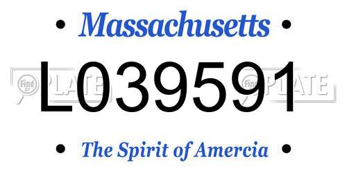 L039591 Massachusetts License Plate