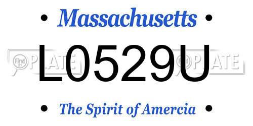 L0529U Massachusetts License Plate