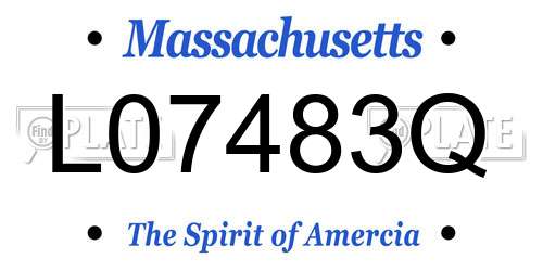 L07483Q Massachusetts License Plate