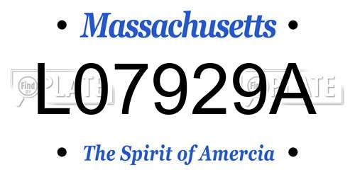 L07929A Massachusetts License Plate
