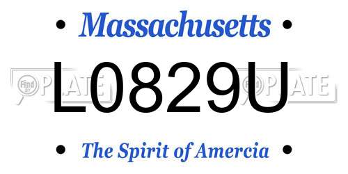 L0829U Massachusetts License Plate