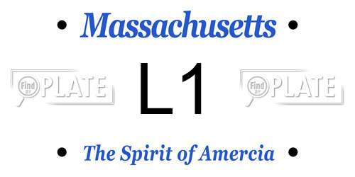 L1 Massachusetts License Plate