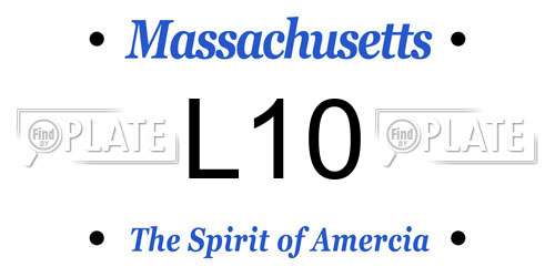 L10 Massachusetts License Plate