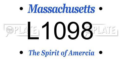 L1098 Massachusetts License Plate