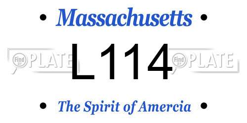 L114 Massachusetts License Plate