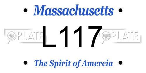 L117 Massachusetts License Plate