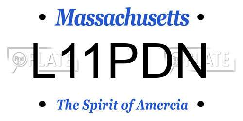 L11PDN Massachusetts License Plate