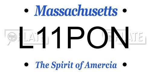 L11PON Massachusetts License Plate