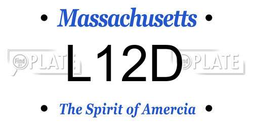 L12D Massachusetts License Plate