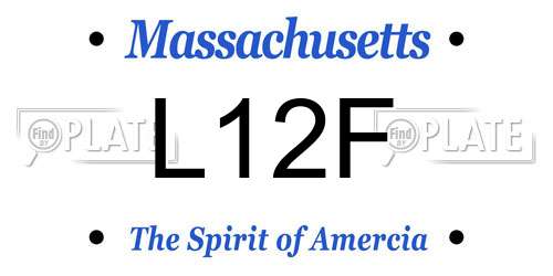 L12F Massachusetts License Plate