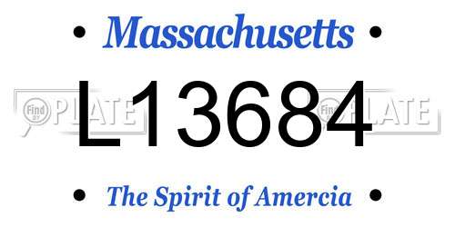 L13684 Massachusetts License Plate