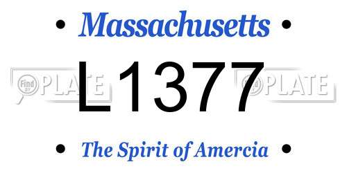 L1377 Massachusetts License Plate