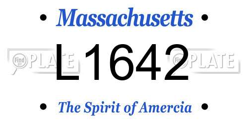 L1642 Massachusetts License Plate