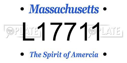 L17711 Massachusetts License Plate