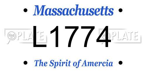L1774 Massachusetts License Plate
