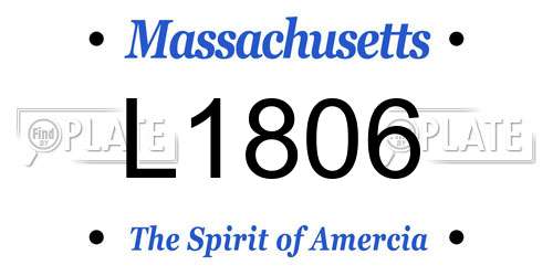L1806 Massachusetts License Plate