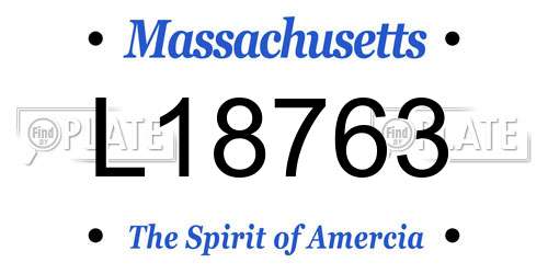 L18763 Massachusetts License Plate