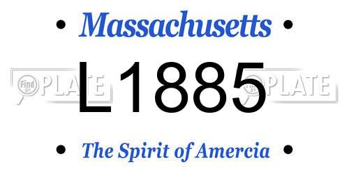 L1885 Massachusetts License Plate