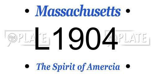 L1904 Massachusetts License Plate