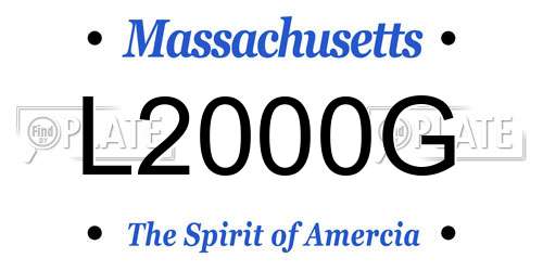 L2000G Massachusetts License Plate