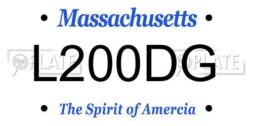 L200DG Massachusetts License Plate