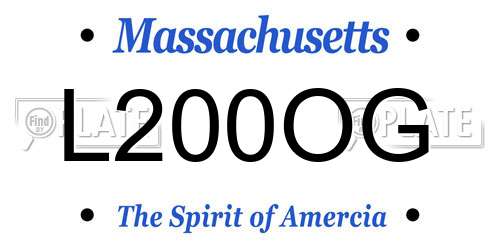 L200OG Massachusetts License Plate