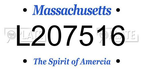 L207516 Massachusetts License Plate