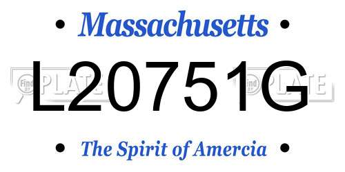 L20751G Massachusetts License Plate
