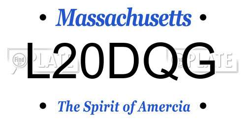 L20DQG Massachusetts License Plate