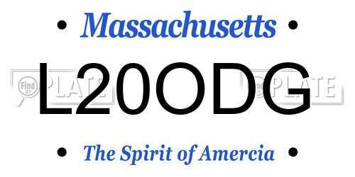 L20ODG Massachusetts License Plate