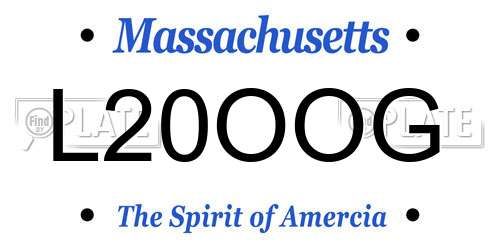 L20OOG Massachusetts License Plate