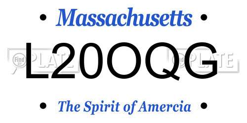 L20OQG Massachusetts License Plate