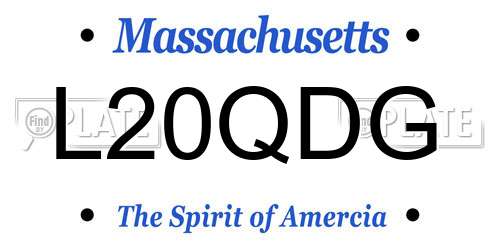 L20QDG Massachusetts License Plate